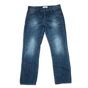 PLAC Jeans Denim Medium Wash Men's Straight Leg Jean Size M 34